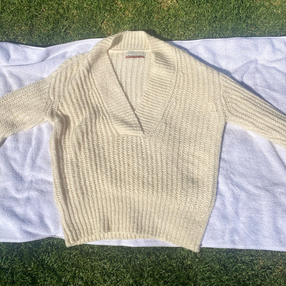 Anthropologie Cream Knit Sweater